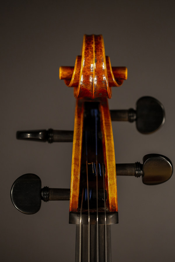 Cello, modelled after a cello by A. Guarneri. Ian McWilliams, 2017. Crawford Instruments