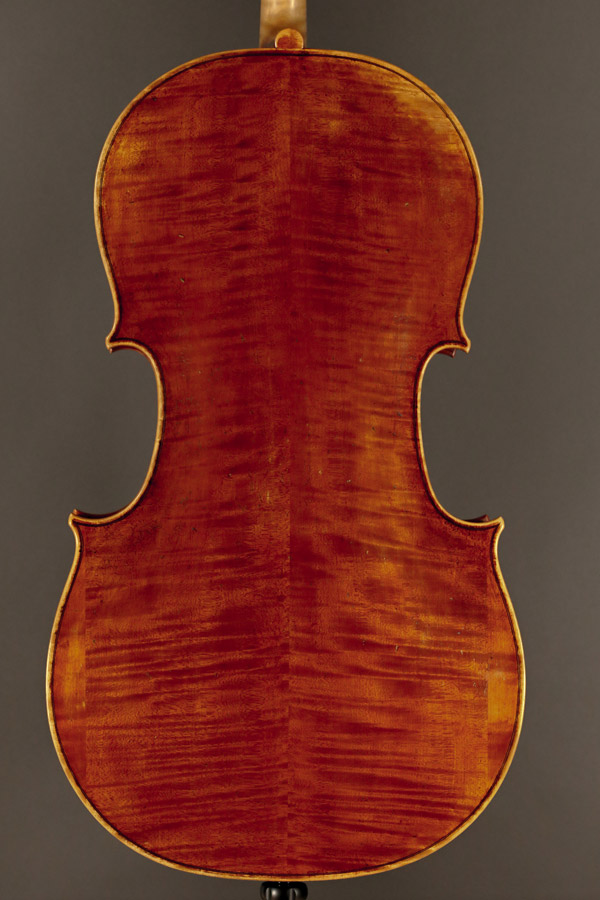 Cello, modelled after a cello by A. Guarneri. Ian McWilliams, 2017. Crawford Instruments