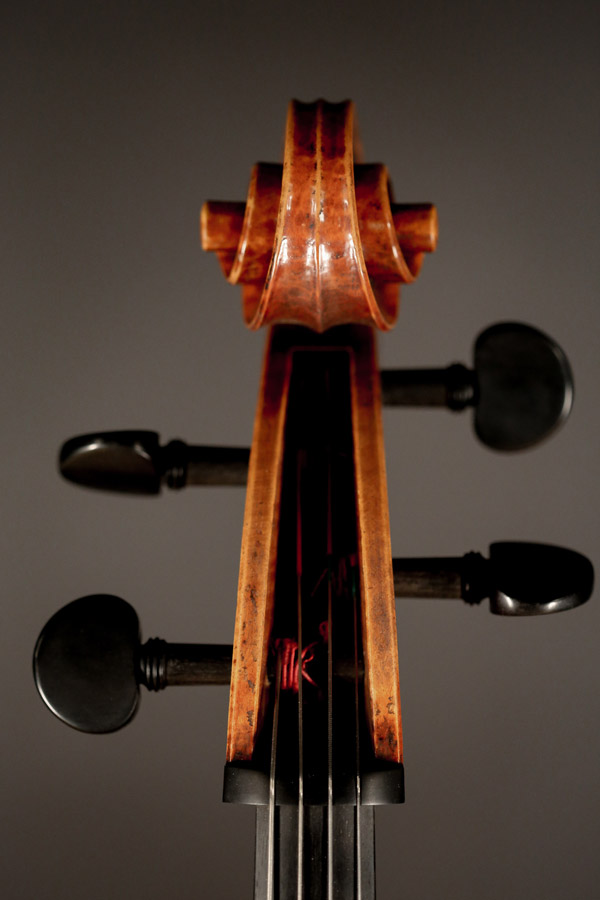 Cello, modelled after a cello by D. Montagnana. Ian McWilliams, 2018. Crawford Instruments